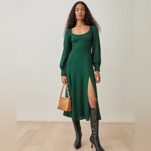Reformation Alessi Dress (Forest green)